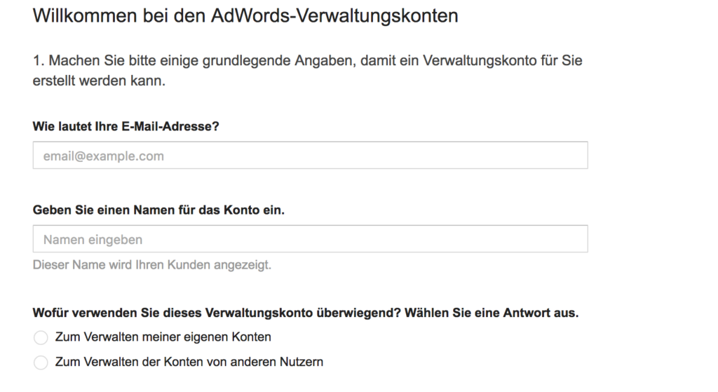 MCC Account eröffnen